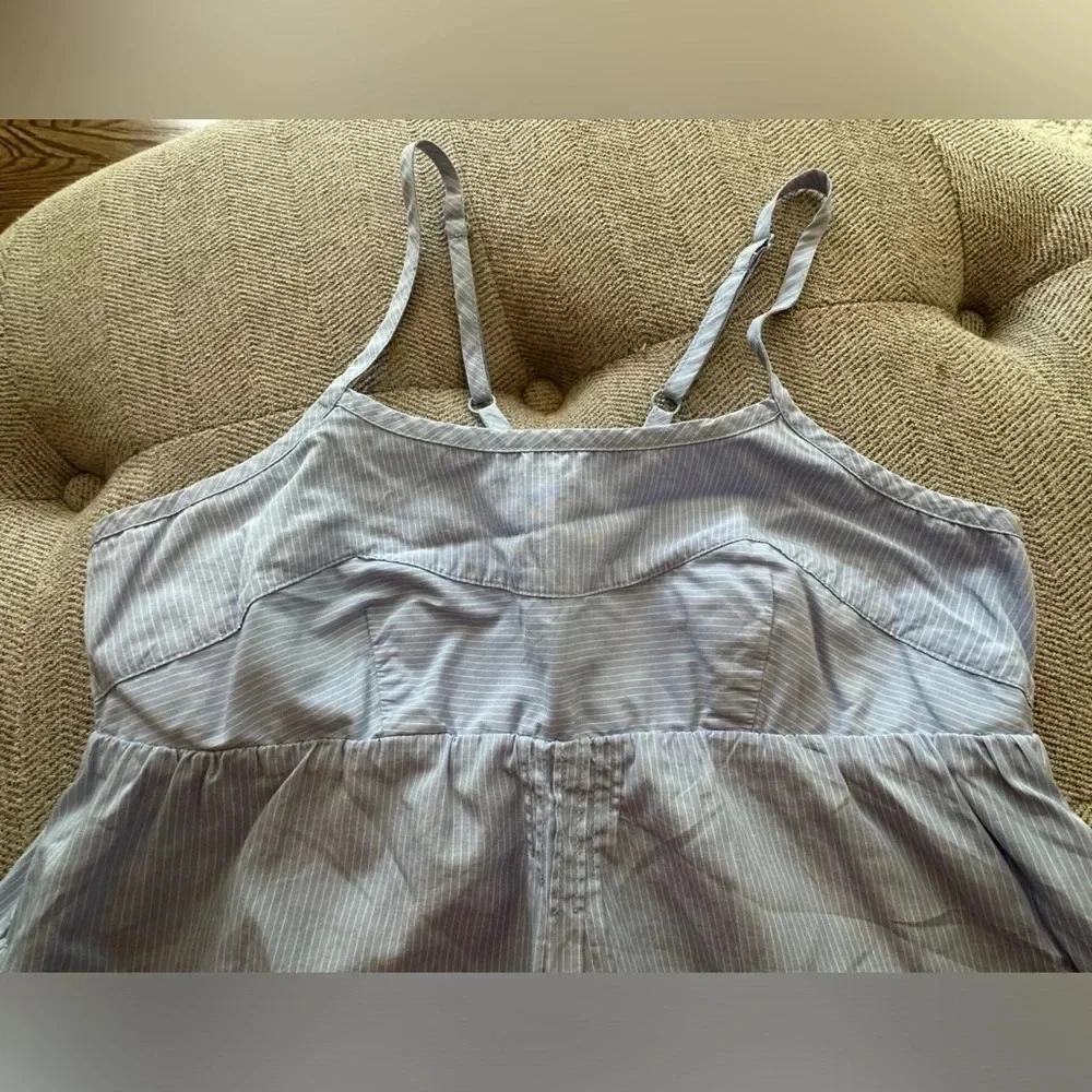 GAP Girls Blue Pinstripe Cotton Adjustable Strap Camisole Top Size XS